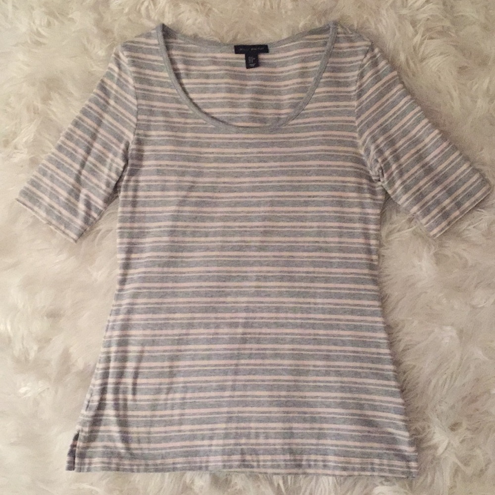 Striped short sleeve top